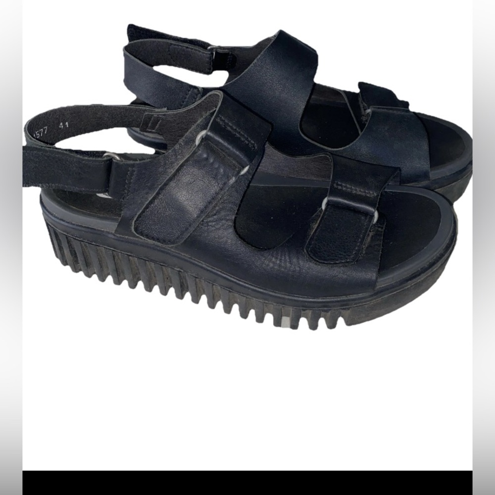 The Art Company Brighton Womens Black Platform Sandals Size 41 US 10.5
